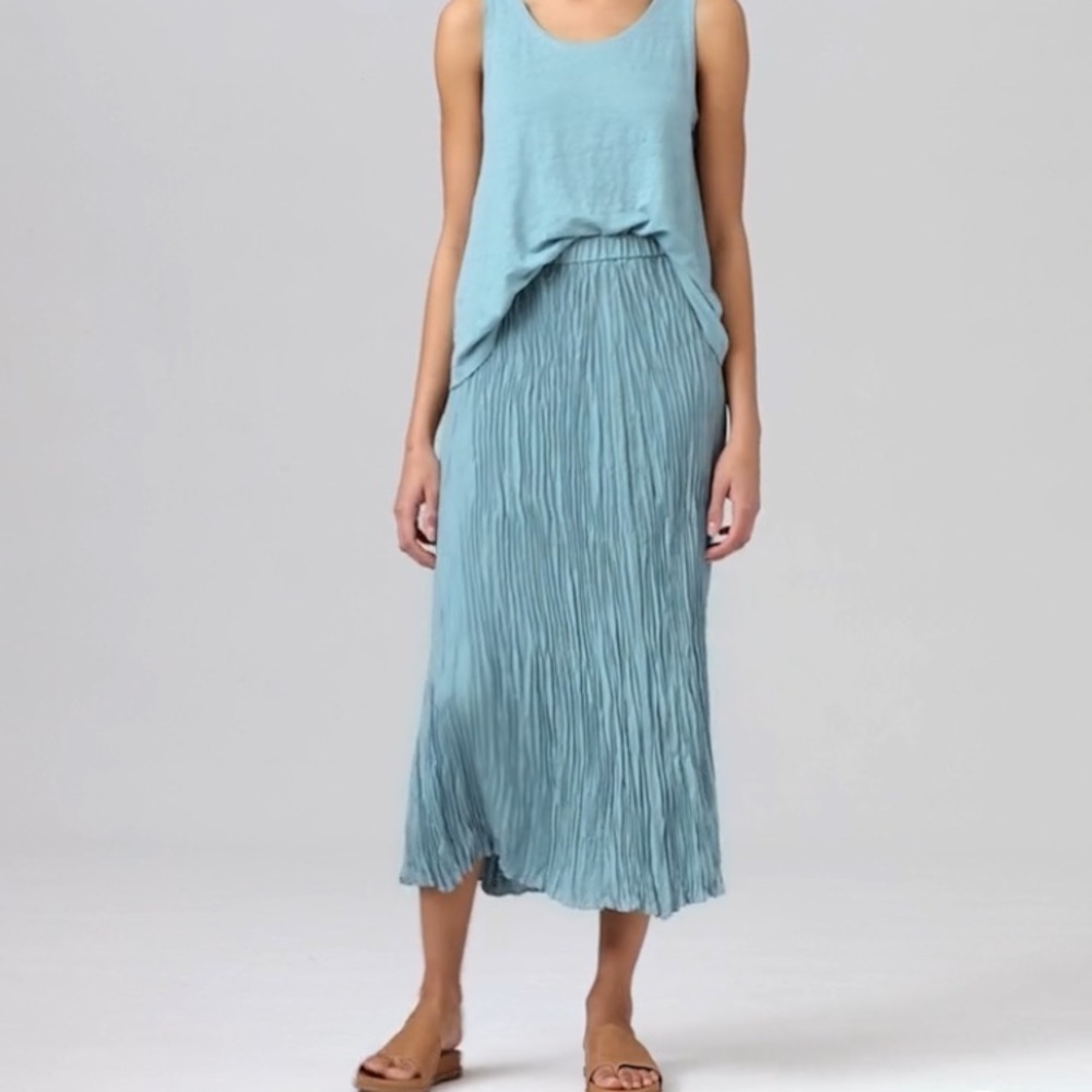 New: Eileen Fisher Crushed Silk Maxi Skirt. Size 6 / 8 - Picture 2 of 12